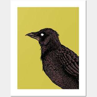 Raven Creepy Crow Bright Gothic Art Posters and Art